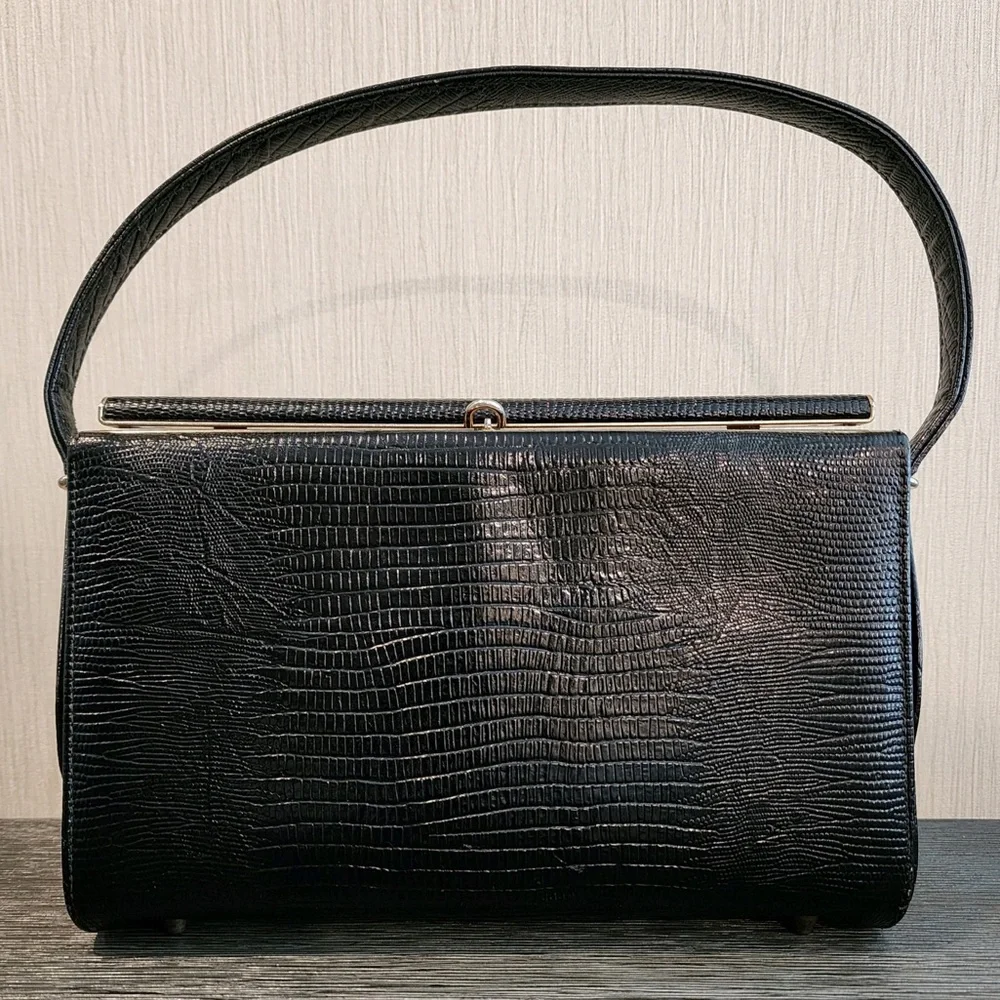Vintage & Rare Original by Caprice Genuine Embossed Leather Satchel Lux Handbag - Picture 7 of 13